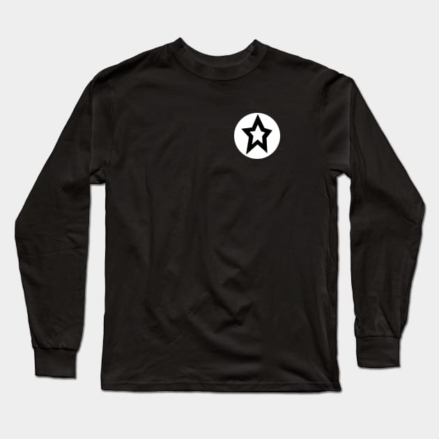 Small White Star White Circle Graphic Long Sleeve T-Shirt by ellenhenryart